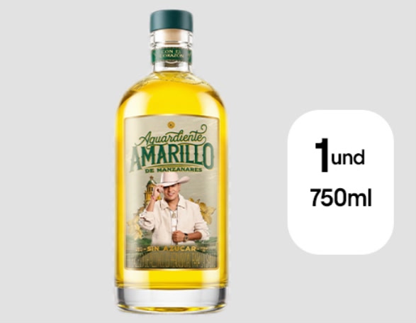 Aguardiente amarillo de manzanares Yeison Jimenez 750 ml